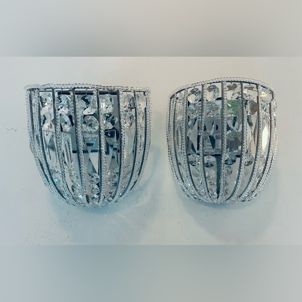 RH baby & Child Crystal-Embellished Silver Wall Sconces
